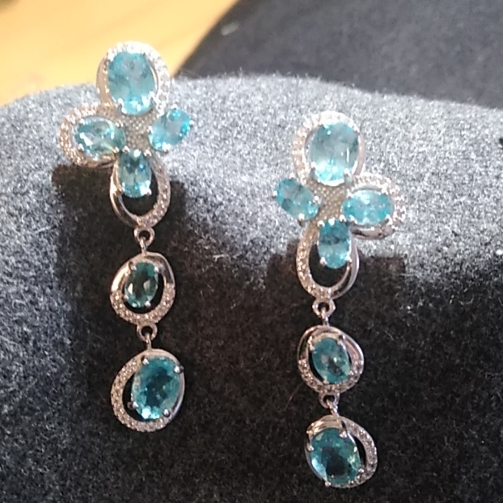 BLUE Topaz Dangle Earrings